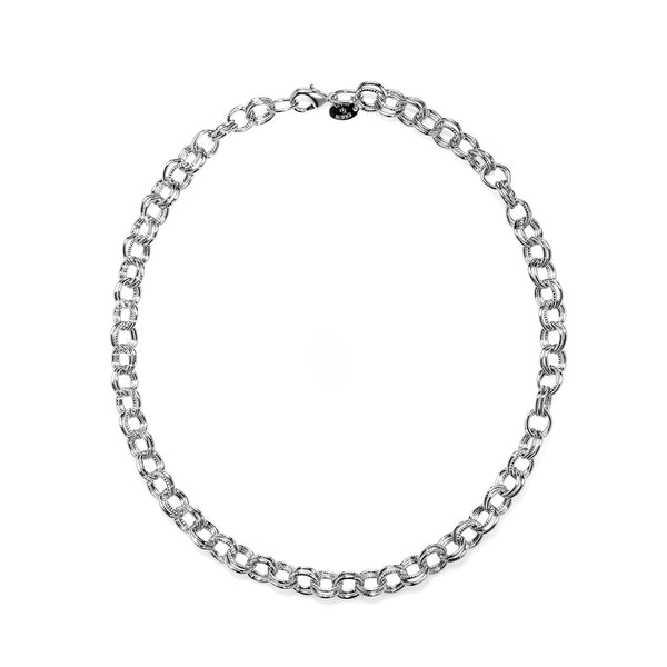 Rhodium Plated Double Cable Chain