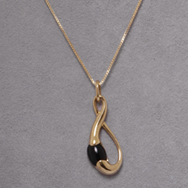 Sterling Silver Goldtone Swirl Onyx