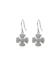 Sterling Silver Pave Cubic Zirconia Eurowire Earrings