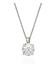 Sterling Silver Cubic Zirconia Round Pendant