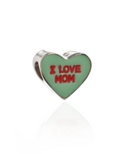 ME ME™ Green I LOVE MOM Candy Heart Charm