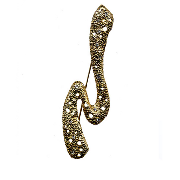 Goldtone & Crystal  Pin