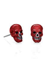 Lucky Skulls Red Enamel Earrings