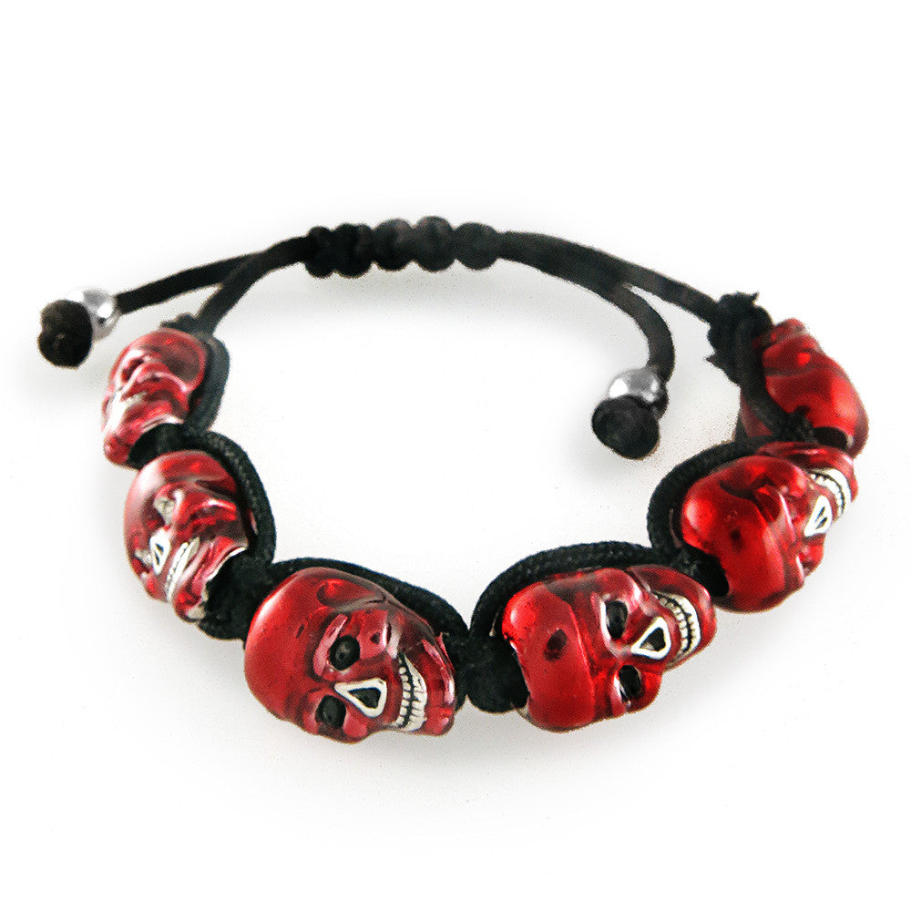 1pc Red Minimalist Shamballa Bracelet With Red Braided Cord | SHEIN USA