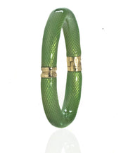 Green Goldtone Snakeskin Bracelet