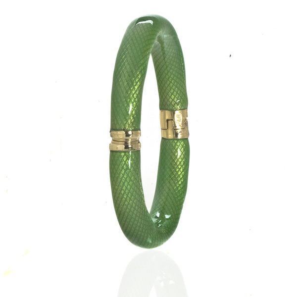 Green Goldtone Snakeskin Bracelet