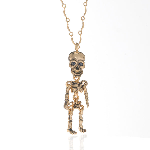 Goldtone Skeleton Pendant Necklace