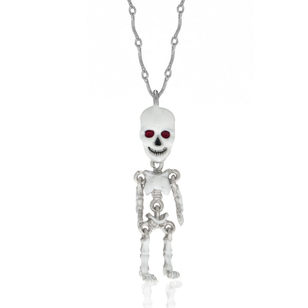 White Skeleton Pendant Necklace