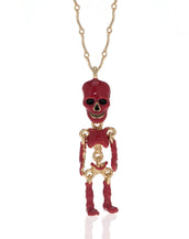 Red Skeleton Pendant Necklace