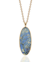 Van Gogh Goldtone Almond Blossom Oval Pendant