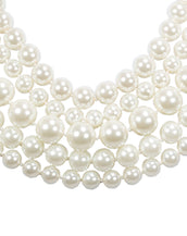 Silvertone Multi 5 Row Kiska Pearl Necklace