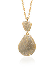Large Teardrop Shell Necklace Gold Stardust
