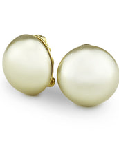 Goldtone 20MM Kiska Pearl Button Earrings