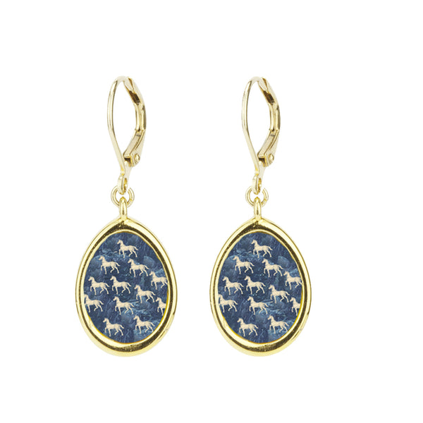 22k Gold Plated Small Equestrian Leverback Earring