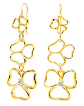 Goldtone Triple Drop Open Heart Earrings