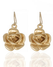 Garden Gold Rose Eurowire Earrings