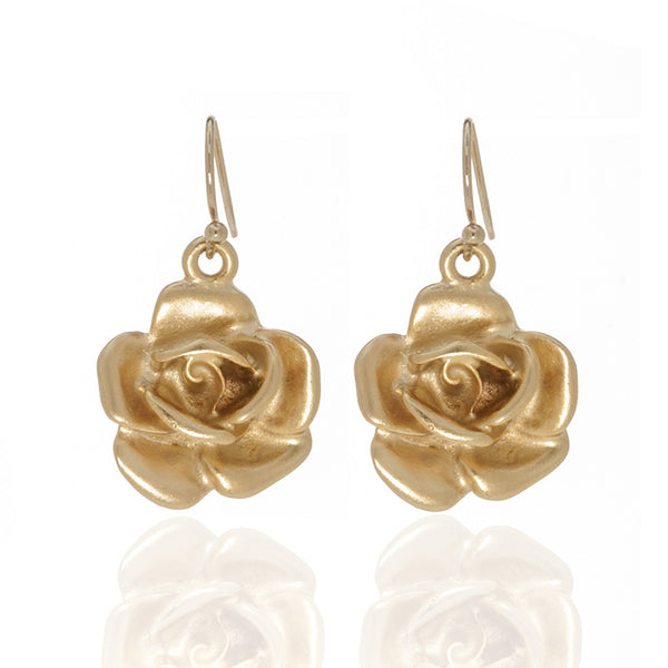 Garden Gold Rose Eurowire Earrings
