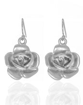 Garden Silver Rose Eurowire Earrings