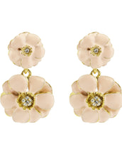 Goldtone Pink Les Roses Double Drop Earrings