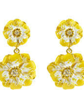 Les Roses Gold Tone Yellow White Drop Earrings