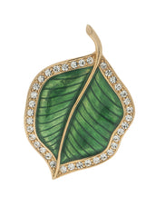 Jeweled Foliage Green Crystal Pin