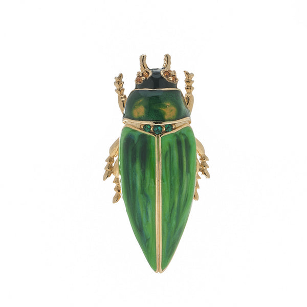 Garden Green Beetle Brooch