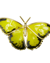 22k Gold-Plated Enamel Butterfly Brooch