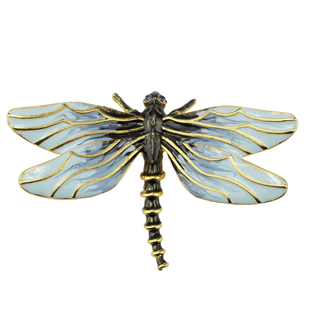 22k Gold-Plated Enamel Dragonfly Brooch