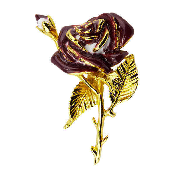 Les Roses Gold Tone Purple Brooch