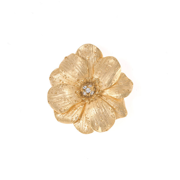 Large Double Rose Goldtone Pin