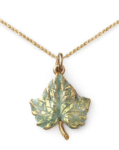 Ivy Pendant On 14k Gold Serpentine Chain