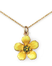 Buttercup Pendant On 14k Gold Serpentine Chain