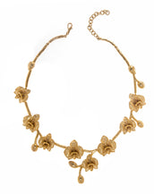 18" Goldtone Orchid Necklace