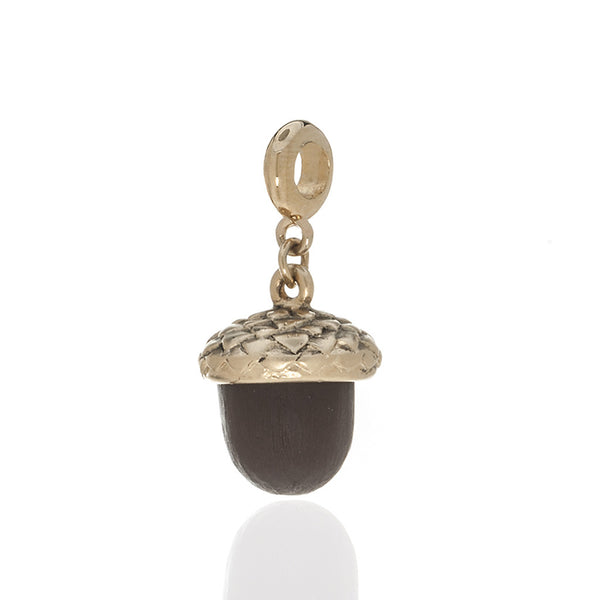 Winter in the Garden Brown Acorn Charm with Ring