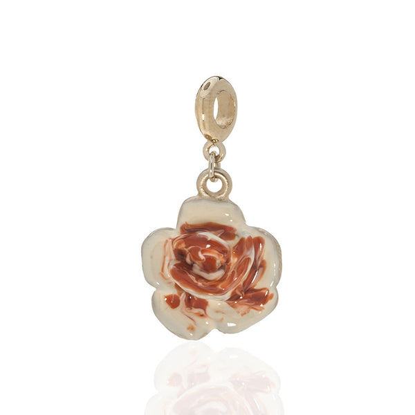 Garden Peach Rose Charm with Ring