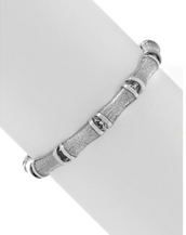 Silvertone Snakeskin Segmented Bamboo Bracelet