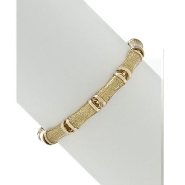 Mustard Snakeskin Segmented Bamboo Bracelet