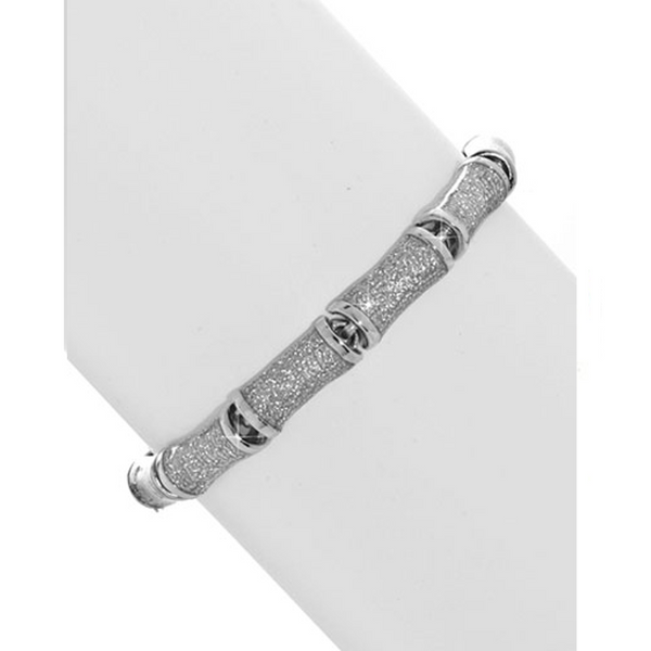 Silver Stardust Segmented Bamboo Bracelet