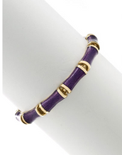 Amethyst Snakeskin Segmented Bamboo Bracelet