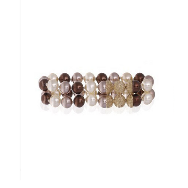 Brown Mix 10mm two Strand Caviar Magnetic Attractions™ Bracelet