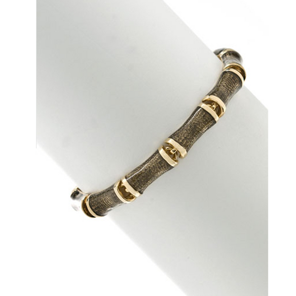 Brown Snakeskin Segmented Bamboo Bracelet