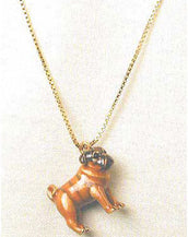 Brown Pug Adorable Pooch ® Necklace