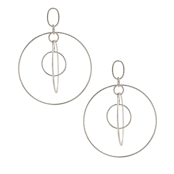 Sterling Silver Round Drop earrings