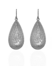 Silvertone Tear Drop Earring