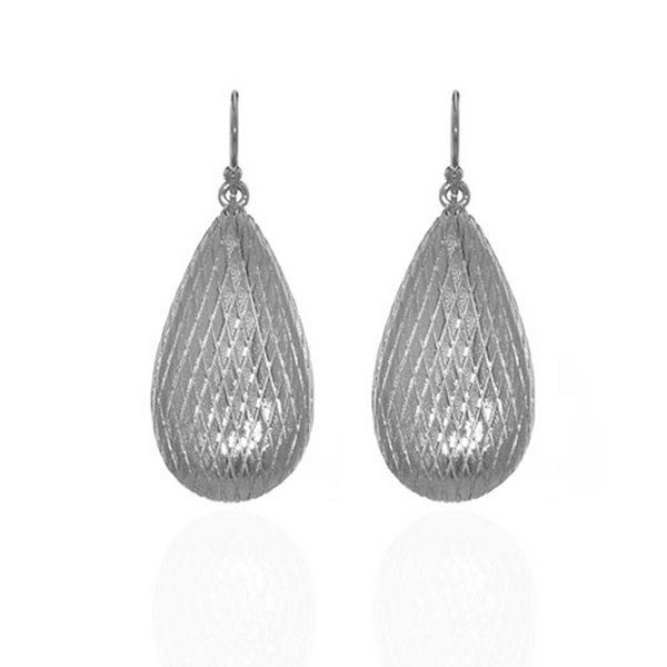 Silvertone Tear Drop Earring