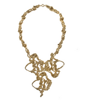 Molten Gold Tone Abstract Necklace