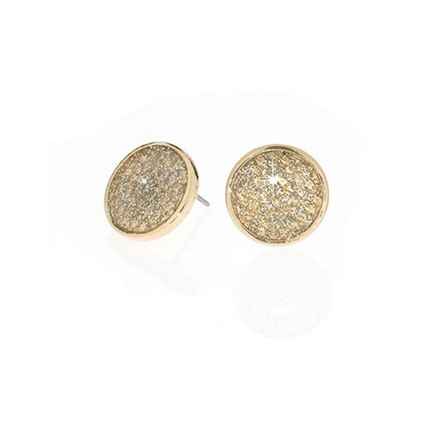 Stardust Gold Snakeskin Button Earrings