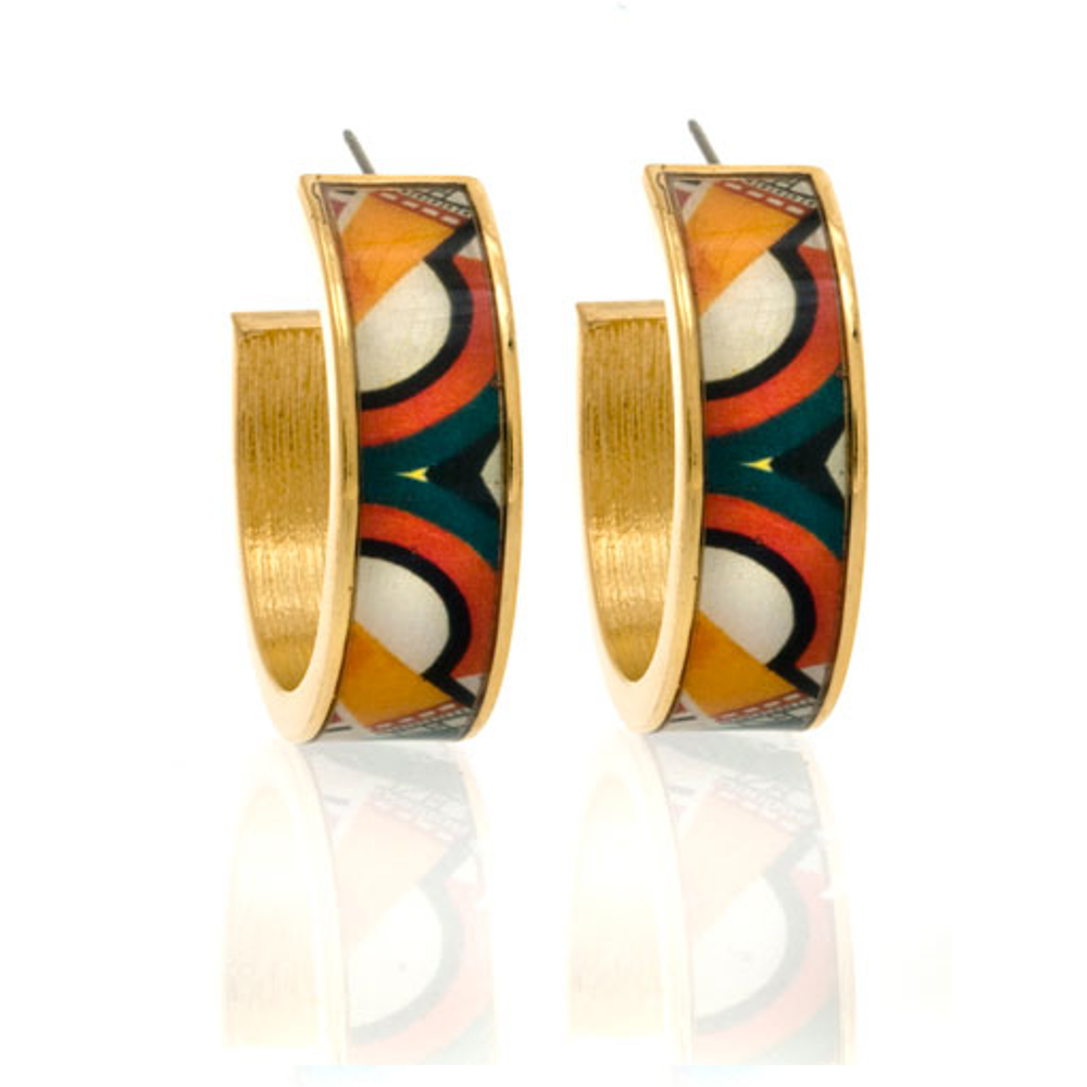 MAYA™ Geometric Orange Cone Hoop Earrings