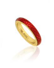 Goldtone Red Snakeskin Ring