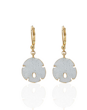 Stardust White Small Goldtone Sand Dollar Earrings